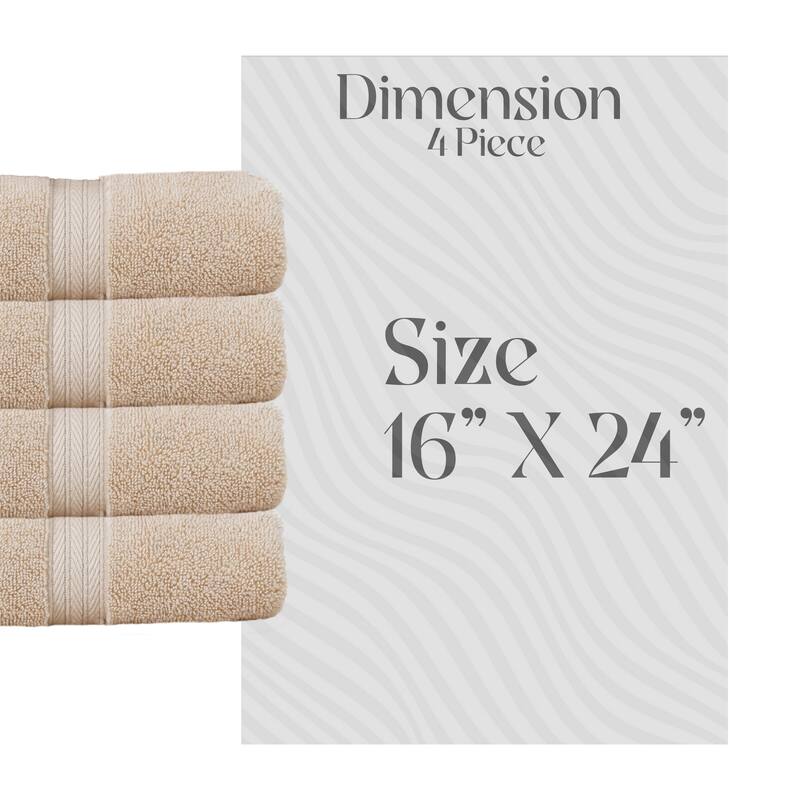 Home Weavers Elegance Essentials 550GSM Cotton Zero Twist Super Absorbent Hand Towel Set of 4