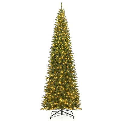 Gymax 12 FT Artificial Xmas Tree w/ Quick Power Connector & 800 Warm - See Details