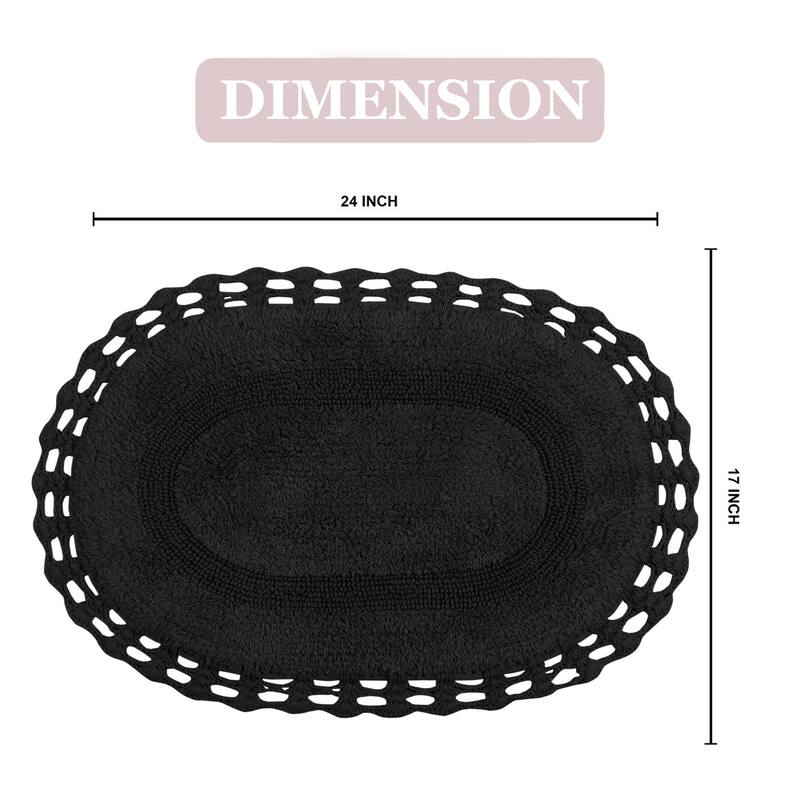 Hampton Contour Rug, Cotton Soft, Water Absorbent, Non Slip U Shape Contour Rug Machine Washable 20"x20" Contour