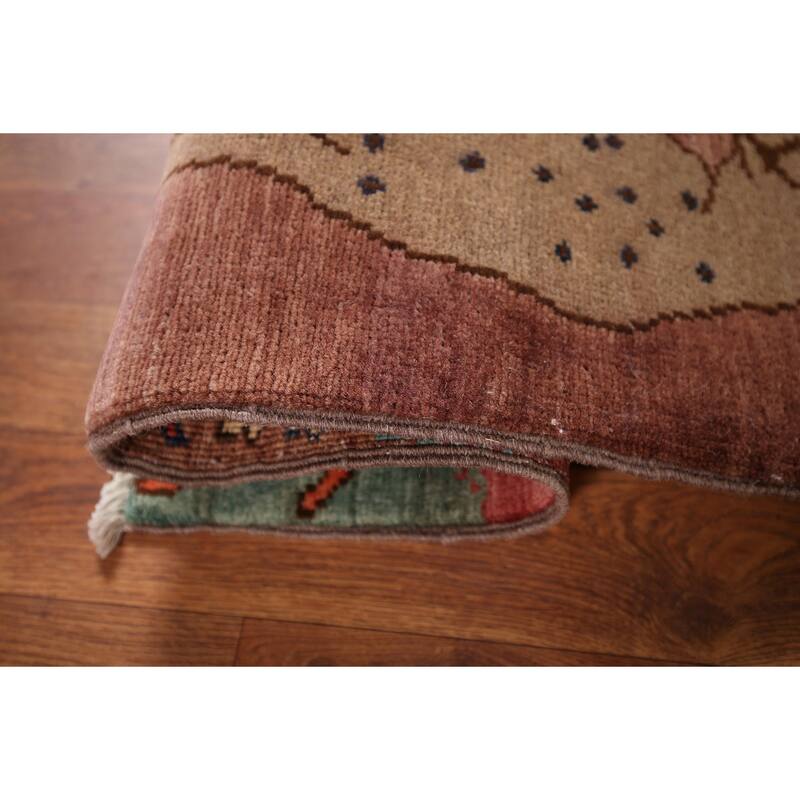 Animals Design Ziegler Foyer Rug Handmade Brown Wool Carpet - 2'0" x 3'1"