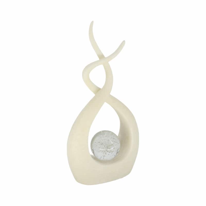 Swirl Design Decorative Modern Figurine with Marble Accent, Home Decor - 6" x 3" x 12"