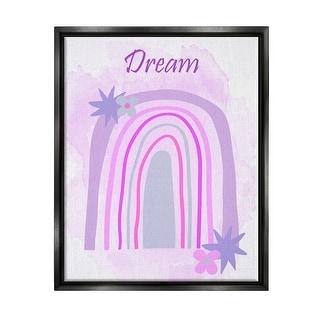 Stupell Dream Purple Floral Rainbow Arch Framed Floater Canvas Wall Art ...
