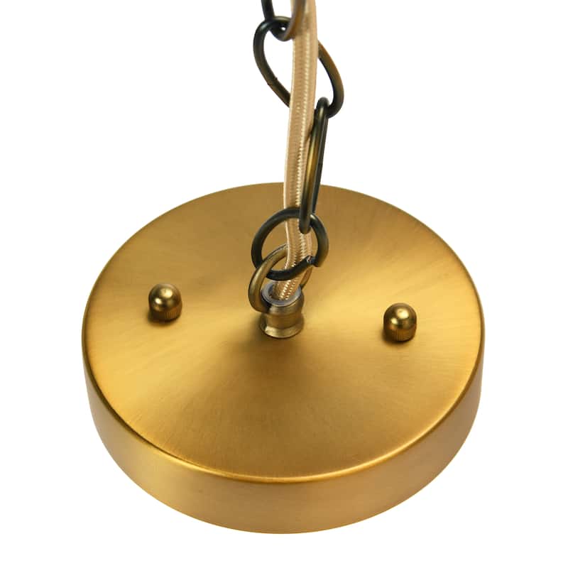 Metal & Natural Paper Rope Shade Pendant Lamp