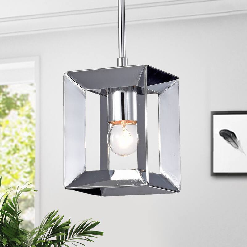 Elisi 5-inch Square Pendant Lamp with Chrome Finish