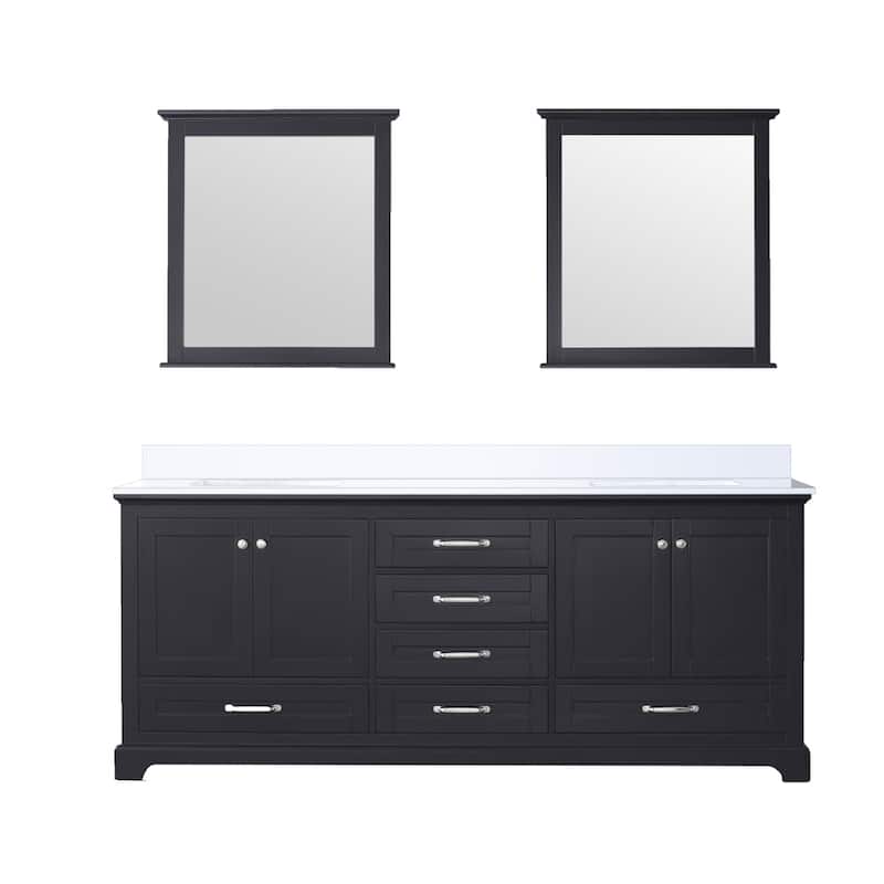 Dukes 80 in. Double Bath Vanity, Cultured Marble Top & 30 in. Mirrors