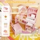 preview thumbnail 18 of 18, Gymax Kids Vanity Set Princess Girls Makeup Vanity Desk w/ 3-Color LED