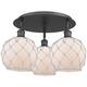 Option Matte Black / White Glass with White Rope