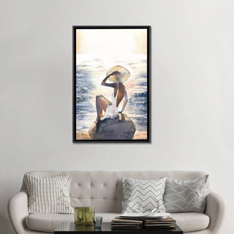 iCanvas "Woman On A Rock" by Marina Ignatova Framed