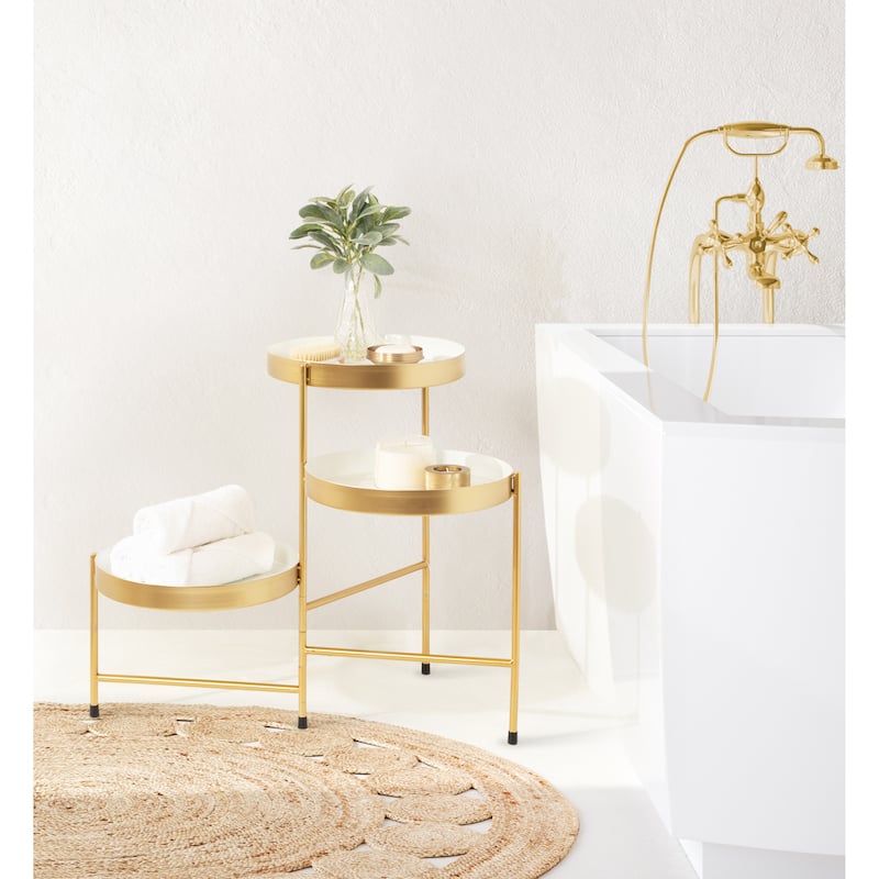 Kate and Laurel Finn Tiered Metal Plant Stand - 13x13x22