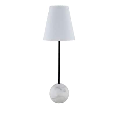 Lou 29" Buffet Lamp with Linen Shade, Marble (Set of 2)