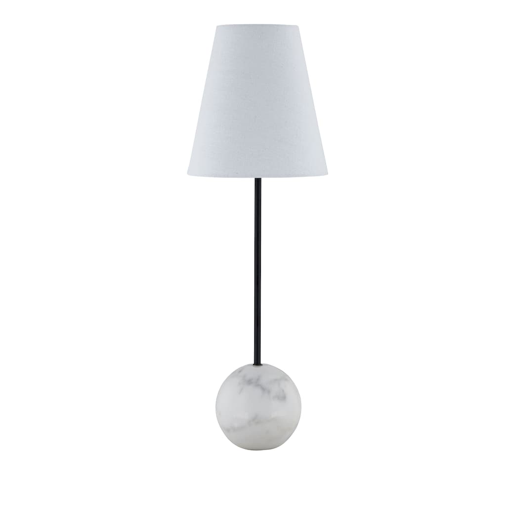 Lou 29" Buffet Lamp with Linen Shade, Marble (Set of 2)