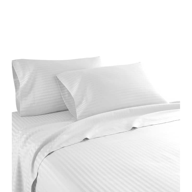 Striped 1200 TC Egyptian Cotton Deep Pocket Bed Sheet Set