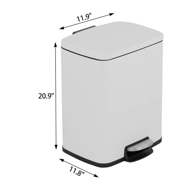 Innovaze 5.3 Gal./20 Liter Rectangular Stainless Steel step-on Trash Can for kitchen