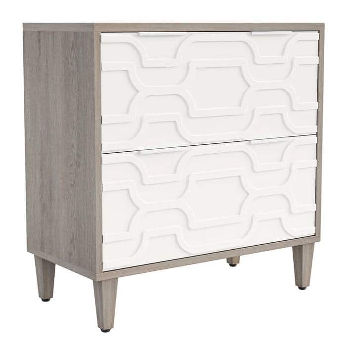 Particle Board 2-Drawer Filing Cabinet with Sturdy Legs