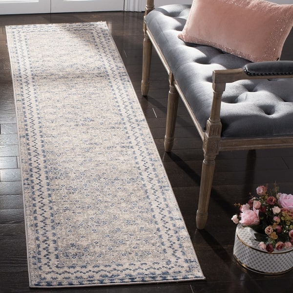 slide 2 of 2, SAFAVIEH Brentwood Gusta Traditional Oriental Rug - Light Grey/Blue - 2' x 12'