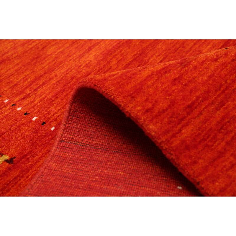 ECARPETGALLERY Hand Loomed Kashkuli Gabbeh Light Red Wool Rug - 5'1 x 7'10