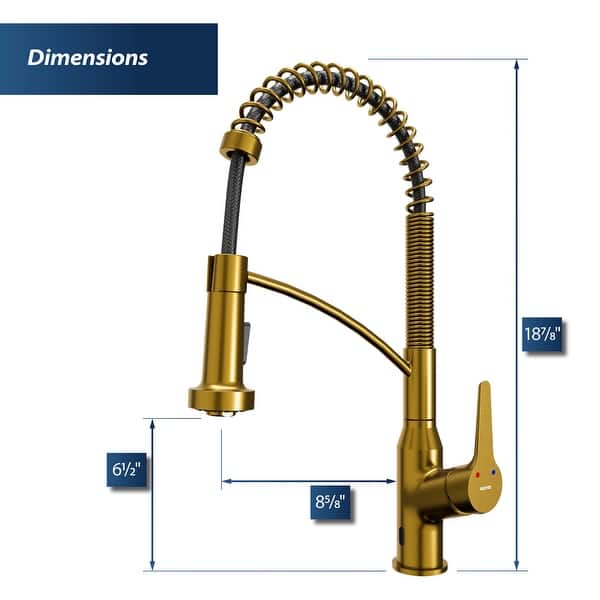 dimension image slide 3 of 10, Karran Scottsdale Touchless Single-Handle Pull-Down Sprayer Kitchen Faucet