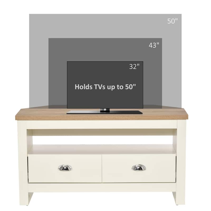 38" TV Stand with Drawers & Storage for TVs Up to 50"