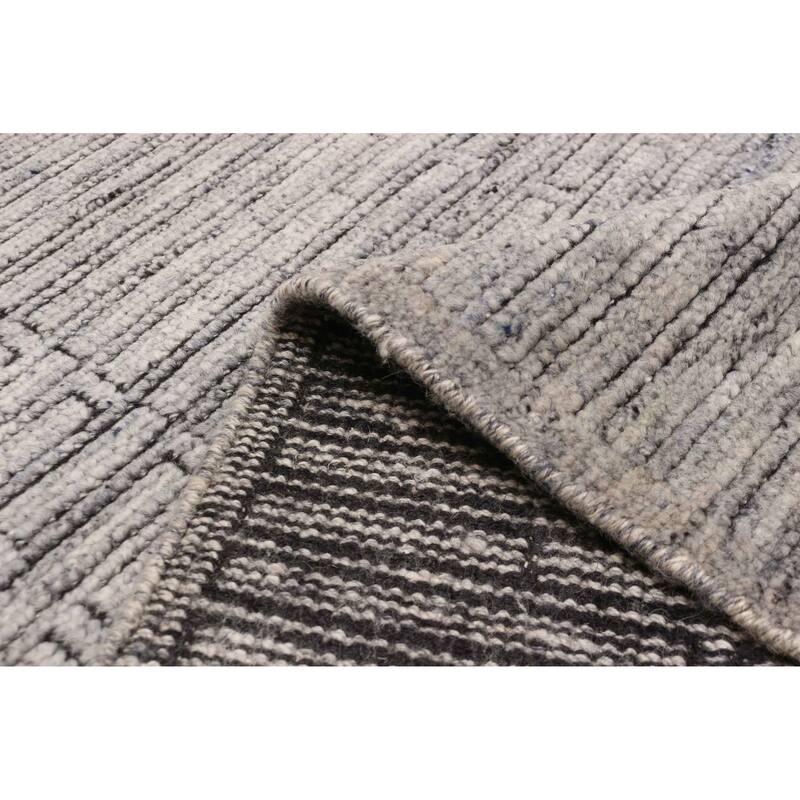 ECARPETGALLERY Hand-knotted Tangier Grey Wool Rug - 5'3 x 7'10