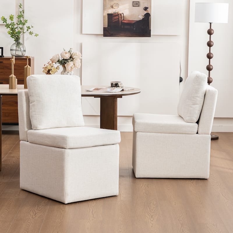 Upholstered Armless Dining Chair, Parsons Chair