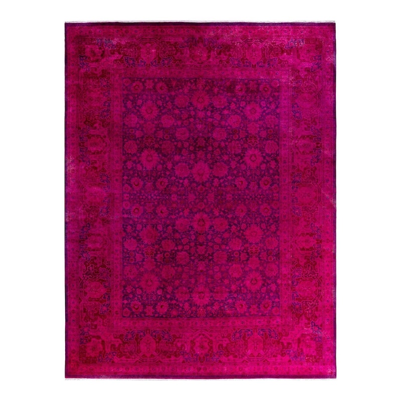 Contemporary Overdyed Wool Hand Knotted Area Rug - 9' 5" x 12' 3"