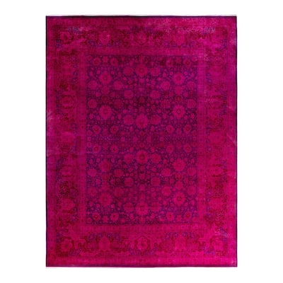Contemporary Overdyed Wool Hand Knotted Area Rug - 9' 5" x 12' 3"