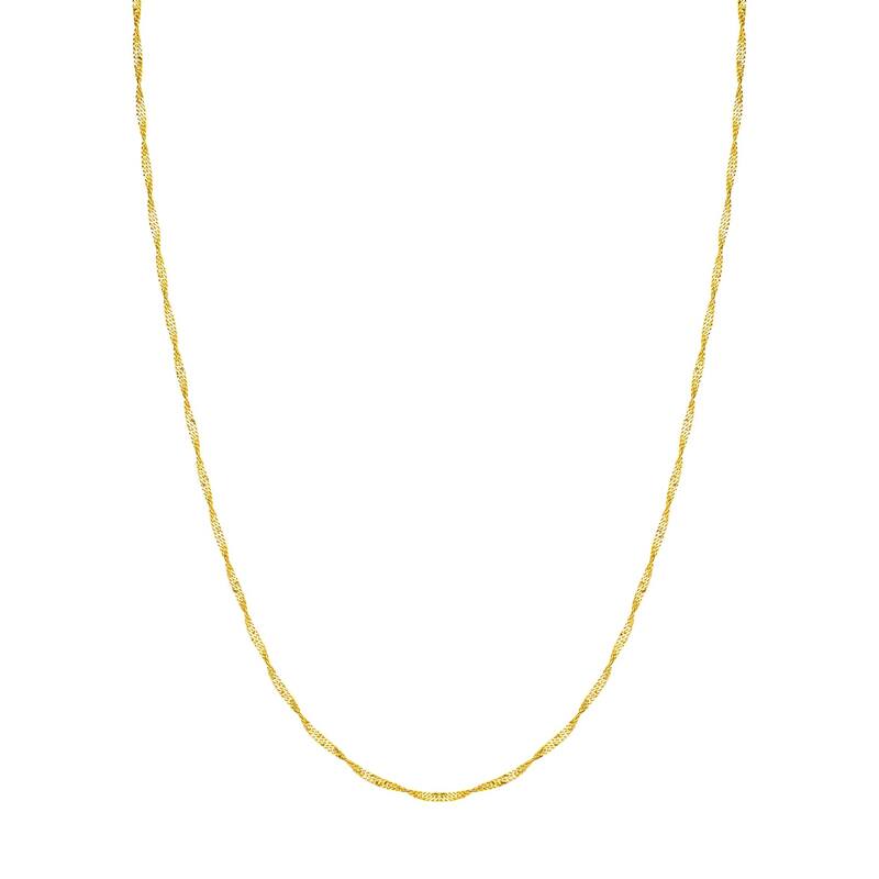 Curata 14k Yellow Gold Singapore Chain Necklace 1.7mm (Lobster)