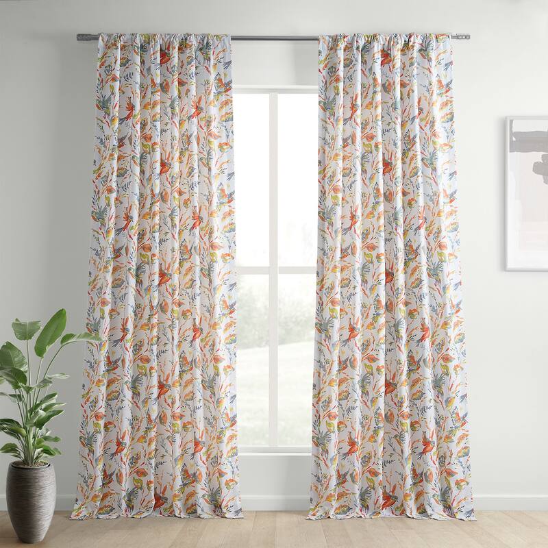 Exclusive Fabrics Textured Cotton Printed Curtains for Bedroom and Living room (1 Panel)
