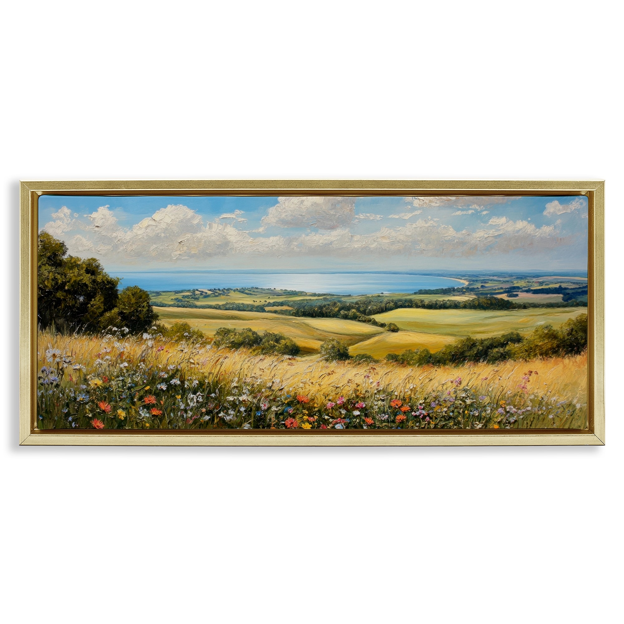 Stupell In the Distance Landscape Framed Floater Canvas Wall Art Design By Petal Prints Design