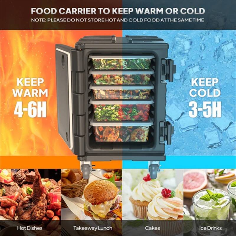 82 QT Insulated Food Pan Carrier with Lockable Wheels