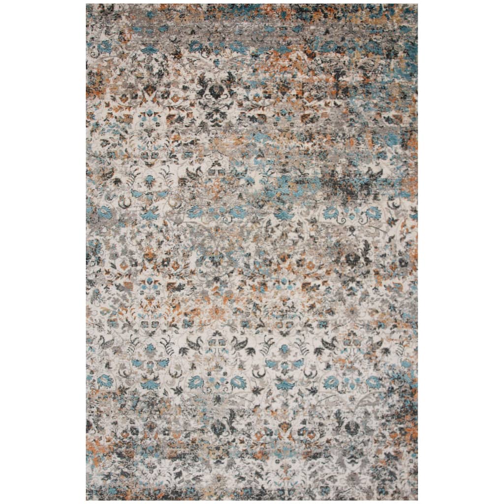 Alora Decor Cosmopolitan Contemporary Ivory Wool/Tencel Area Rug