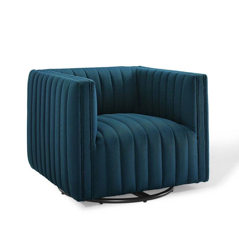 Perception Tufted Swivel Upholstered Armchair