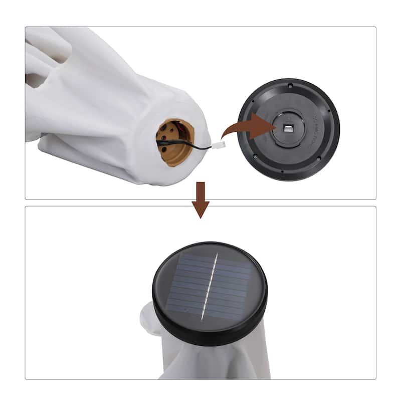 Autlaycil 7.5 ft Outdoor Patio Umbrella with 18 LED Lights Solar & Tassel.