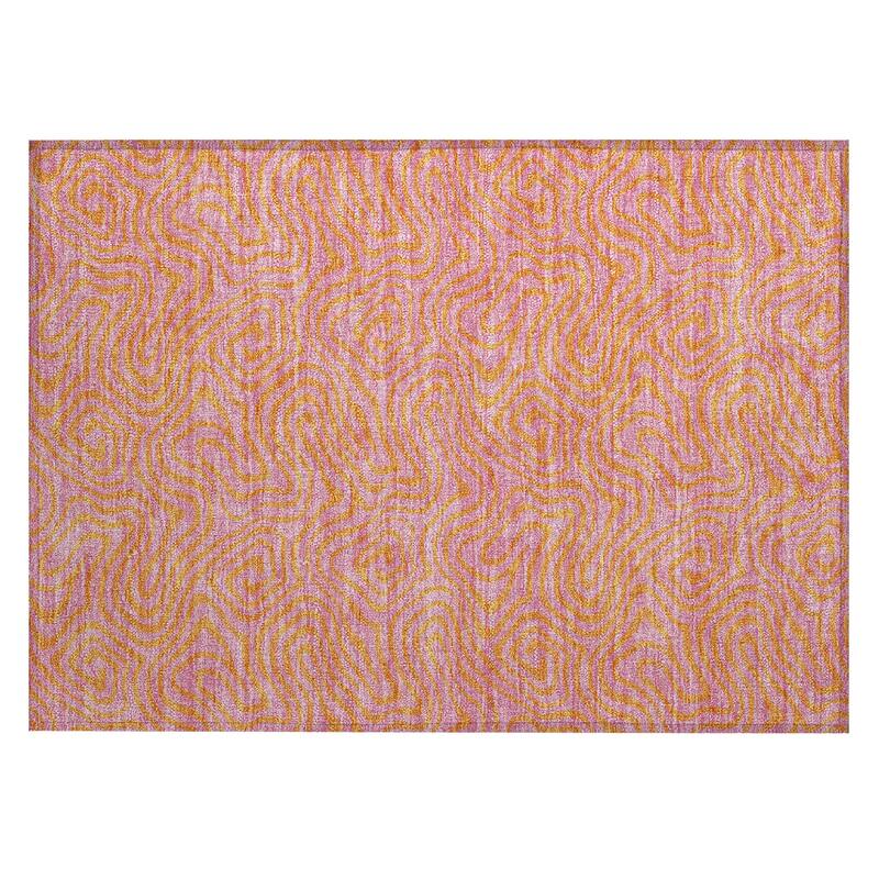 Machine Washable Indoor/ Outdoor Modern Trance Chantille Rug