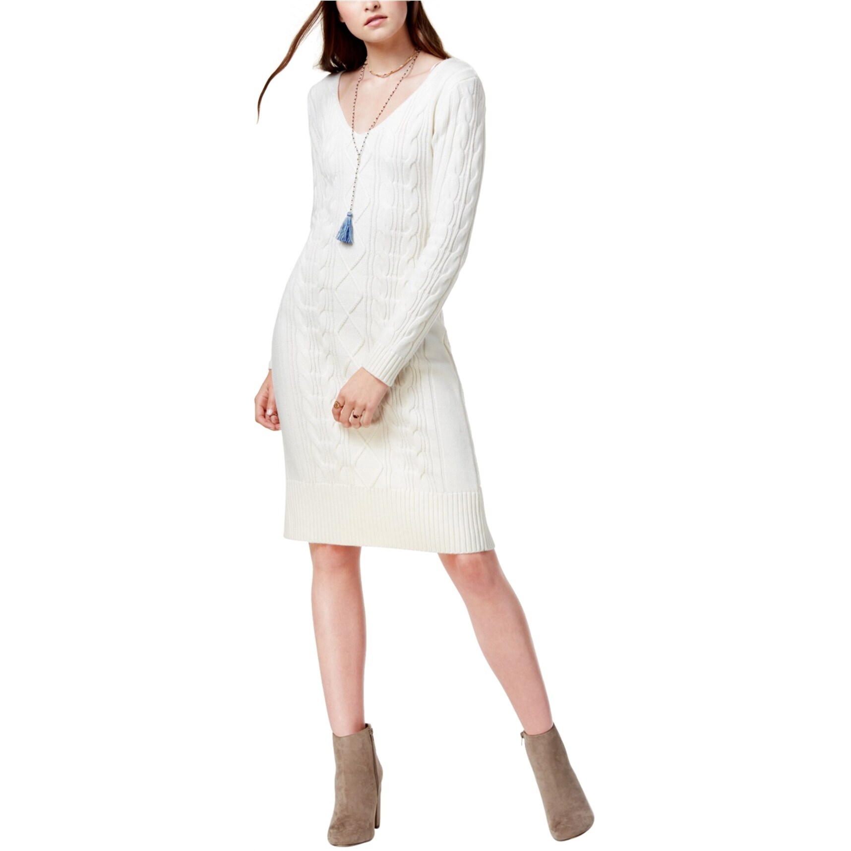 off white knit sweater dress