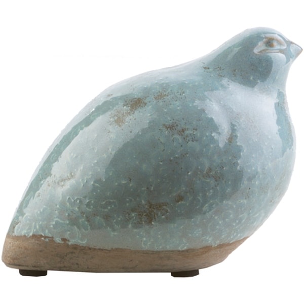 5.51" Eggshell Blue and Desert Brown Bird Shaped Decorative Figurine - N/A