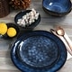 preview thumbnail 5 of 3, Elama Lucca 20 Piece Round Stoneware Triple Bowl Dinnerware Set in Blue