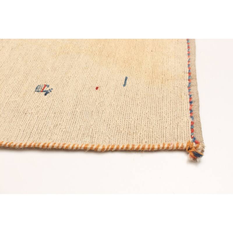 ECARPETGALLERY Flat-Weave Kashkuli Cream Wool Tapestry Kilim - 5'0 x 6'7