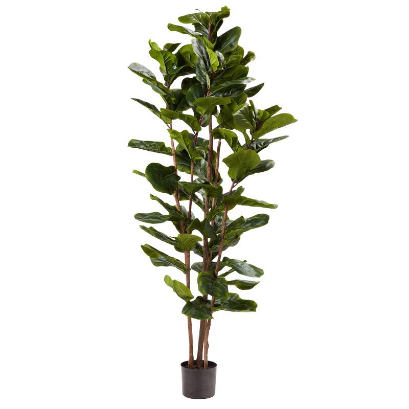 Pure Garden 6 Ft Artificial Fiddle Leaf Fig Tree Indoor/Outdoor Office - 1-piece
