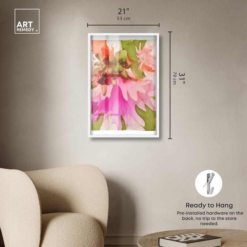 Vibrant Fluidity Floral I Shadowbox by Art Remedy