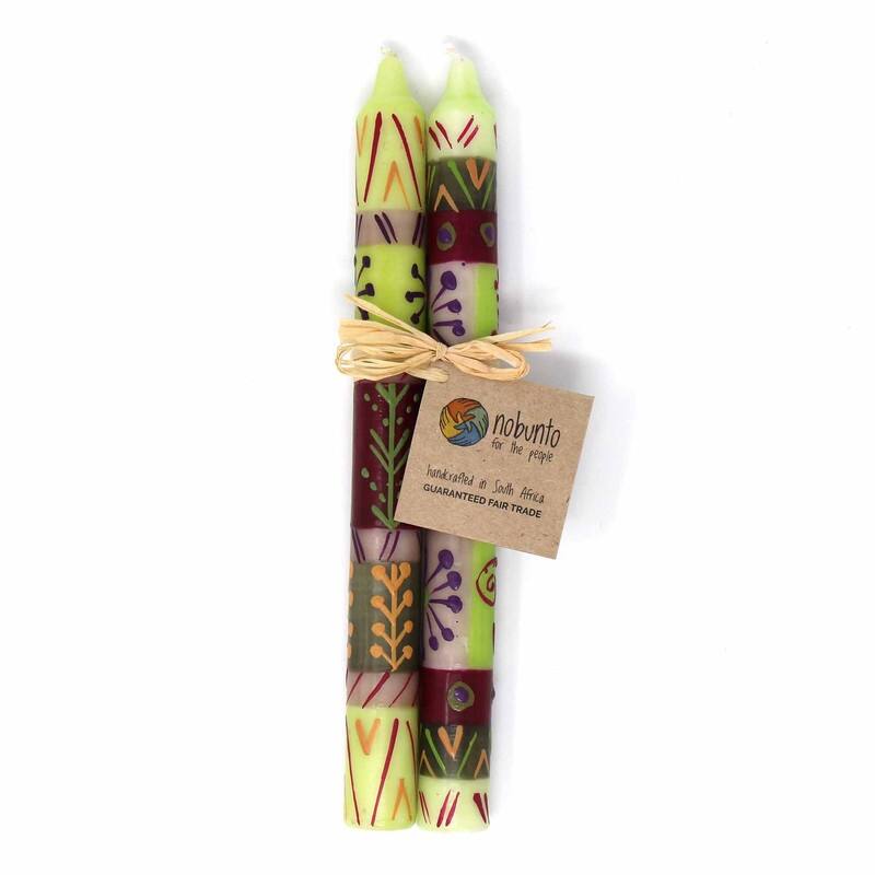 Hand Painted Candles in "Kileo" Design (pair of tapers)