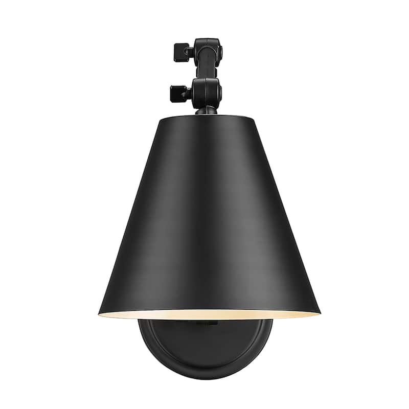 Regent by Z-Lite 1 Light Wall Sconce in Matte Black with Matte Black Steel Shade