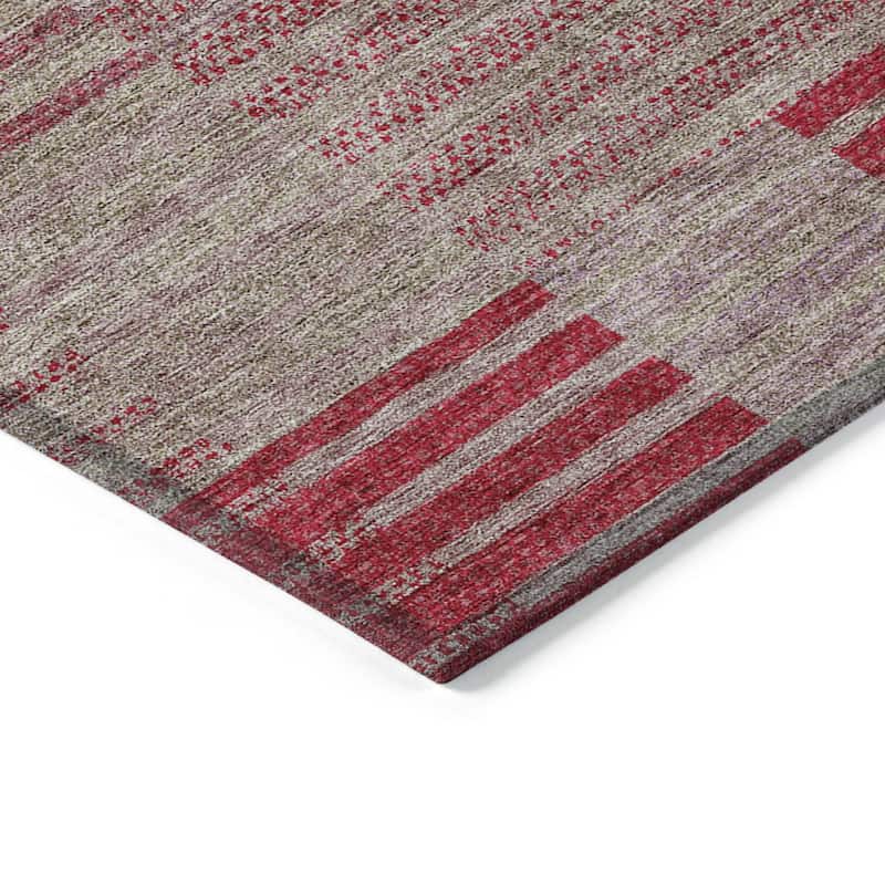 HomeRoots Striped Modern Rectangle Outdoor Rug