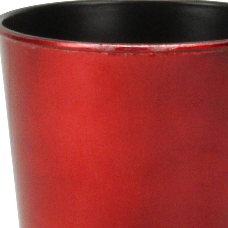HomeRoots 5" Red Recycled Plastic Indoor Outdoor Round Pot Planter