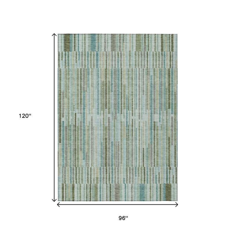 HomeRoots Striped Transitional Rectangle Outdoor Rug