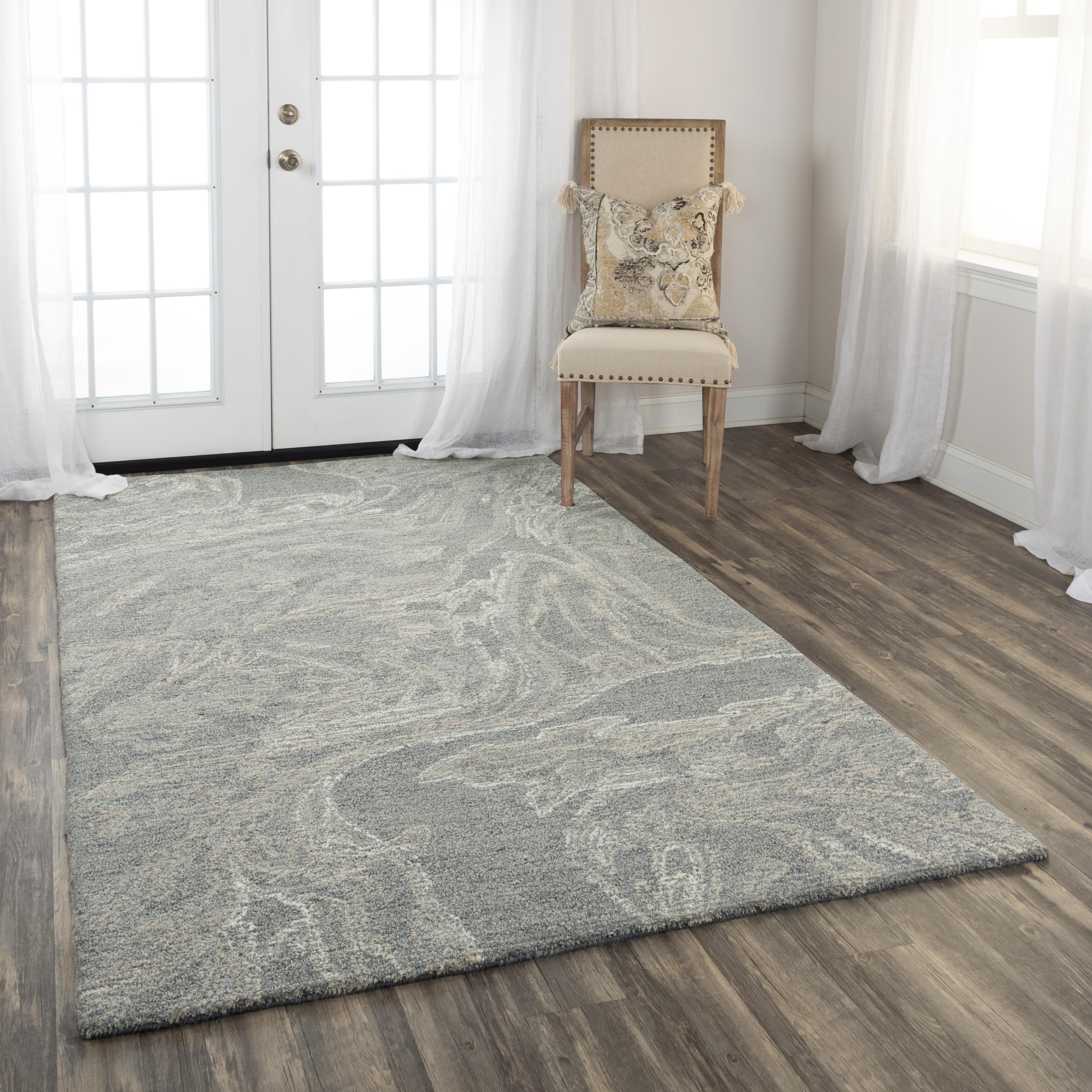 NAVATEXTURA Peace Beige and Wave-Patterned Hand-tufted Wool Rug