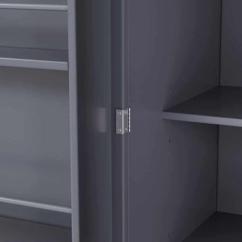 Farmhouse 77" Kitchen Pantry Storage Cabinet with Adjustable Shelves and Multiple Door Shelves