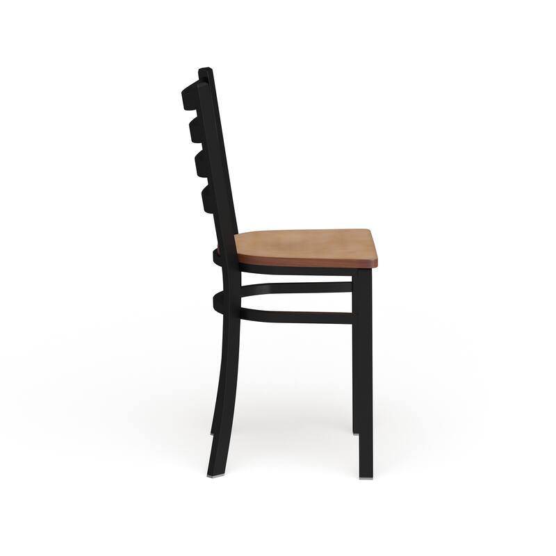 Ladder Back Metal Restaurant Chair - 16.5"W x 17"D x 32.25"H - 16.5"W x 17"D x 32.25"H