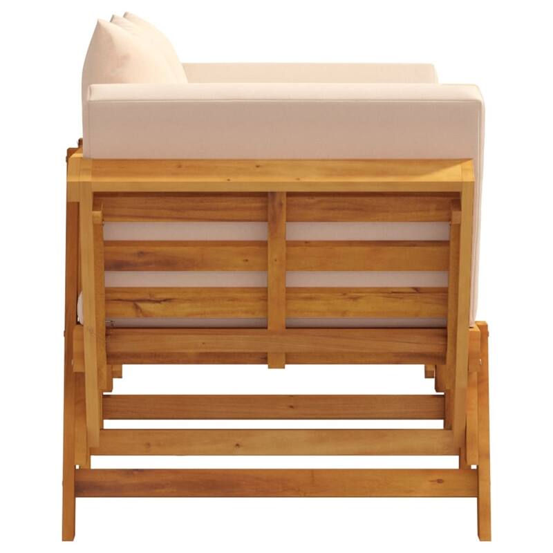 vidaXL Patio Bench with Cushions 2-in-1 Outdoor Seating Solid Wood Acacia