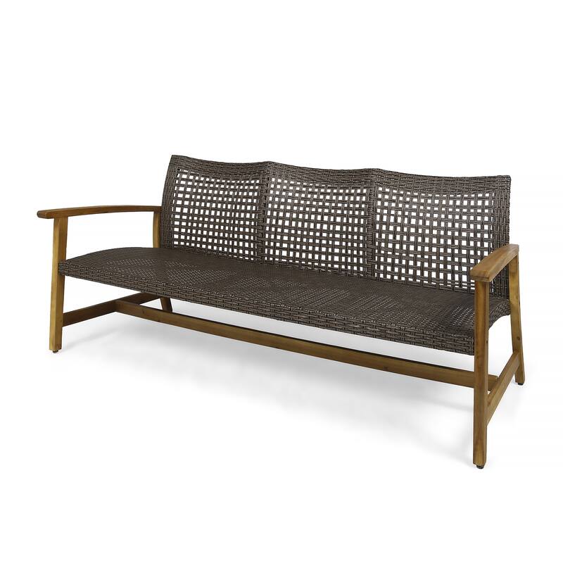 1-Piece Acacia Wood Patio Sofa